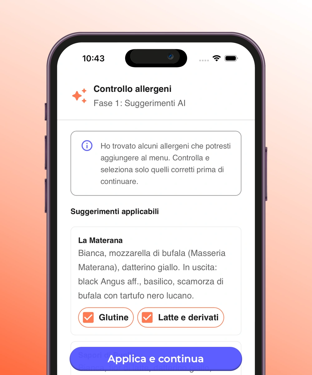 Suggerimenti Tabo AI per il controllo degli allergeni