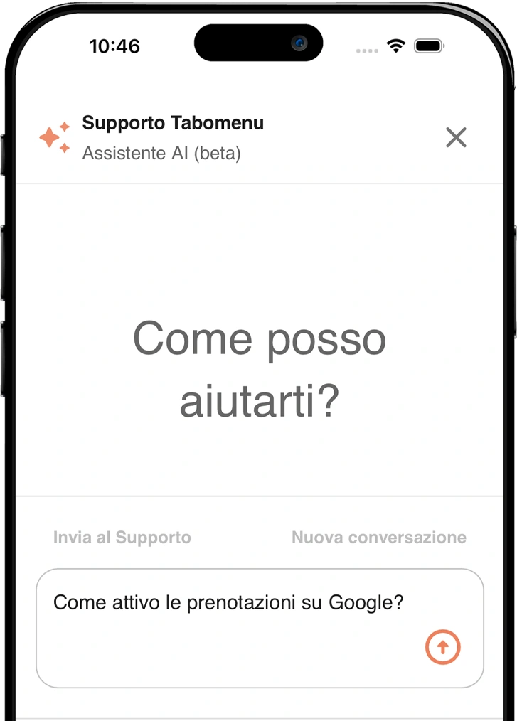 Tabo AI integrata nel gestionale Tabomenu