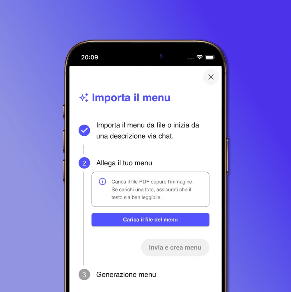 Importazione del menu su Tabomenu