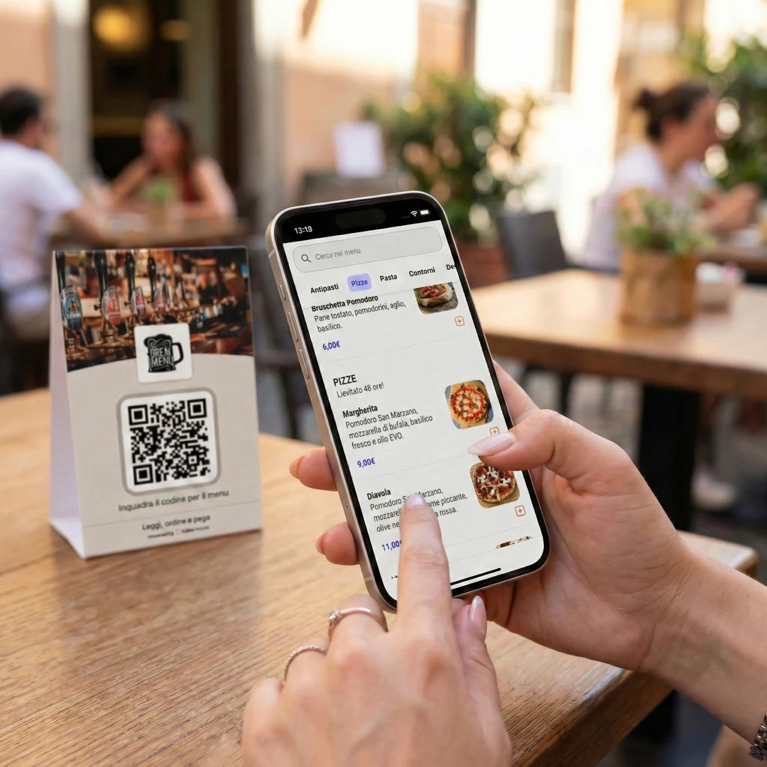 Cavaliere da tavolo con QR code Tabomenu