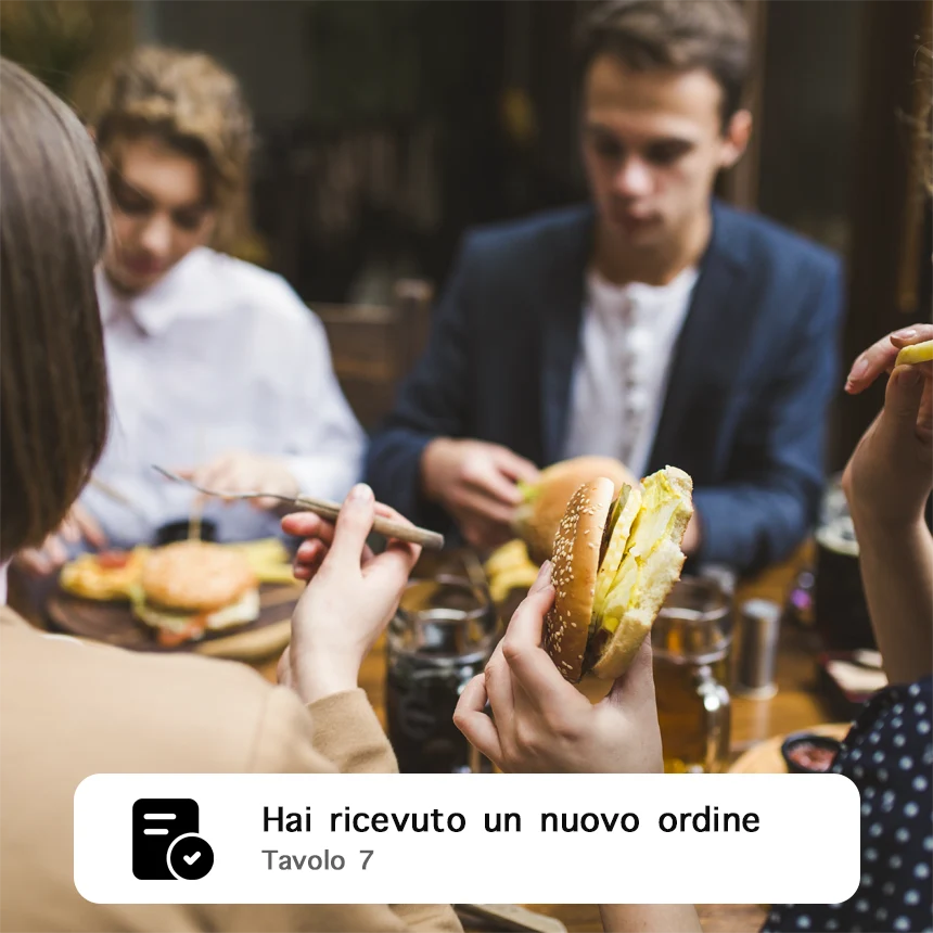 Nuovo ordine ricevuto dal tavolo