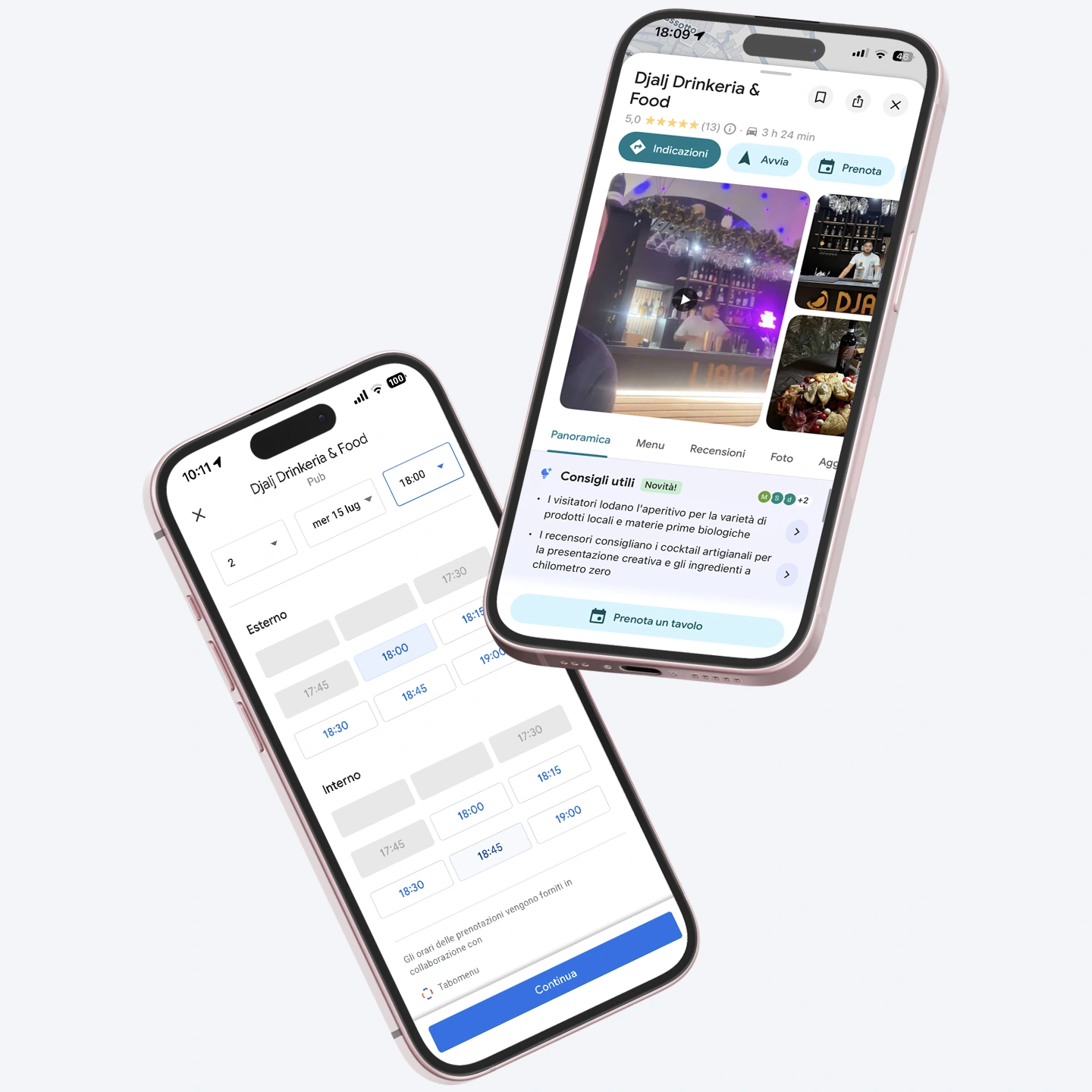Prenota con Google e Tabomenu
