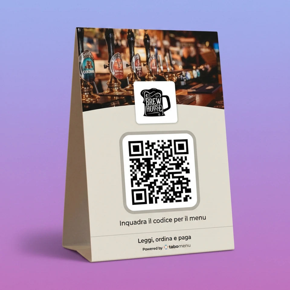 Cavaliere da tavolo con QR code Tabomenu